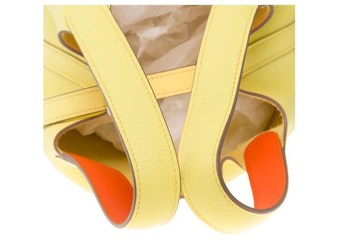 Hermès Borsa HERMES Picotin in Pelle Gialla - 101529 Giallo - vista 10