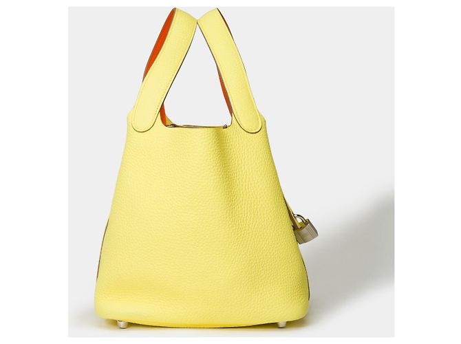 Hermès Borsa HERMES Picotin in Pelle Gialla - 101529 Giallo - vista 2