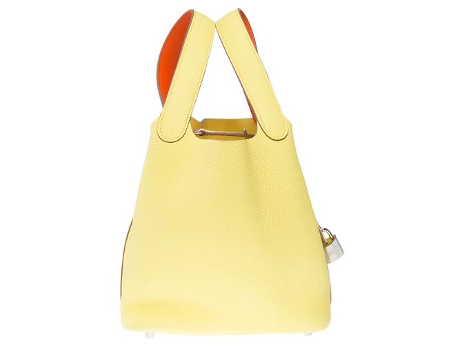 Hermès Borsa HERMES Picotin in Pelle Gialla - 101529 Giallo - vista 3