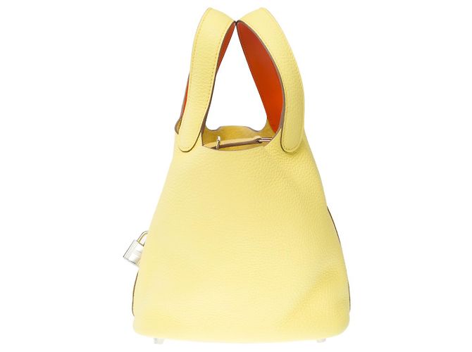 Hermès Borsa HERMES Picotin in Pelle Gialla - 101529 Giallo - vista 4