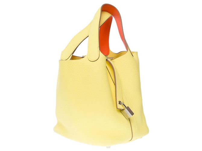 Hermès Borsa HERMES Picotin in Pelle Gialla - 101529 Giallo - vista 5