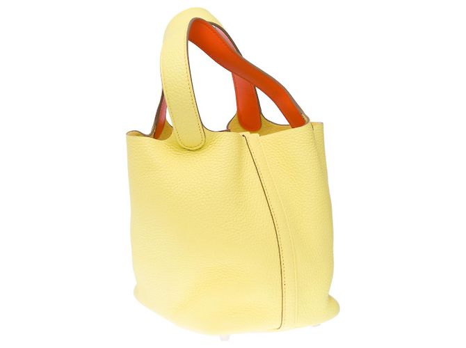 Hermès Borsa HERMES Picotin in Pelle Gialla - 101529 Giallo - vista 6