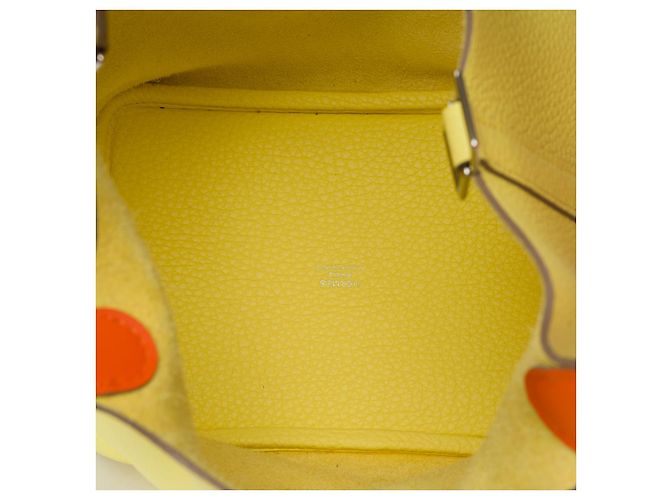 Hermès Borsa HERMES Picotin in Pelle Gialla - 101529 Giallo - vista 9