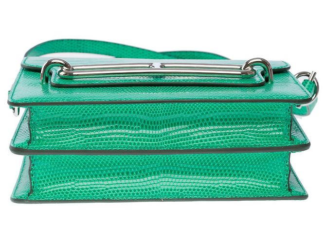 Hermès Borsa HERMES Roulis in pellami esotici Verde - 101528 - vista 11