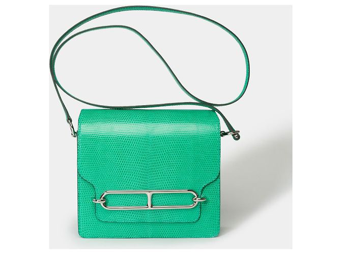 Hermès Borsa HERMES Roulis in pellami esotici Verde - 101528 - vista 2