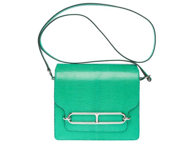Hermès Borsa HERMES Roulis in pellami esotici Verde - 101528 - vista 3