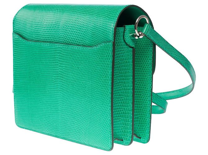 Hermès Borsa HERMES Roulis in pellami esotici Verde - 101528 - vista 6
