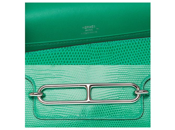 Hermès Borsa HERMES Roulis in pellami esotici Verde - 101528 - vista 7