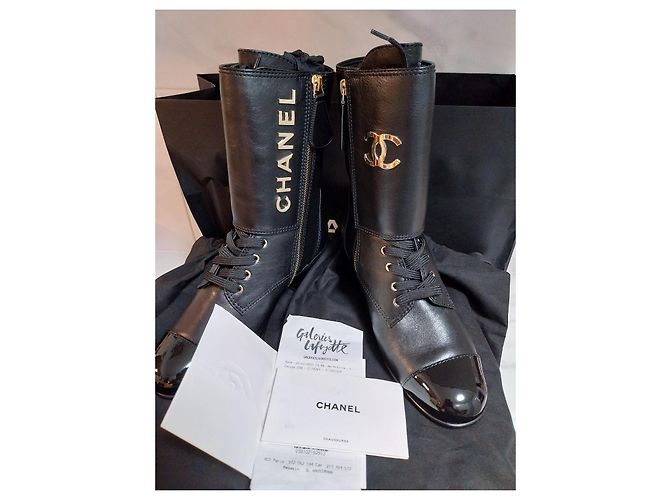 Stivaletti Chanel in pelle nera Nero - vista 14
