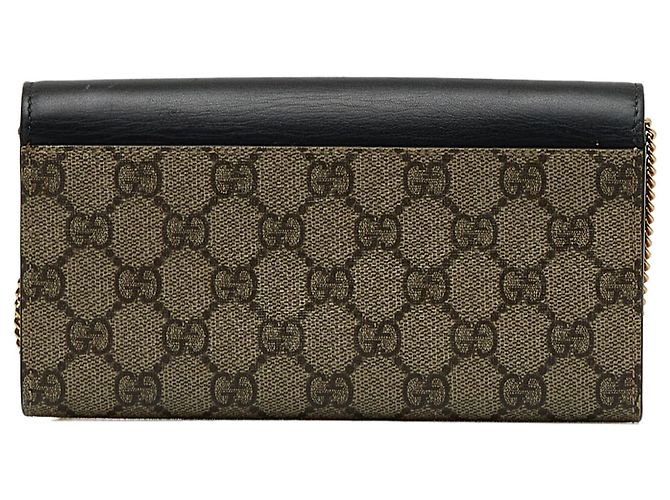 Padlock Cartera Gucci Marrón GG Supreme Candado Con Cadena - vista 3