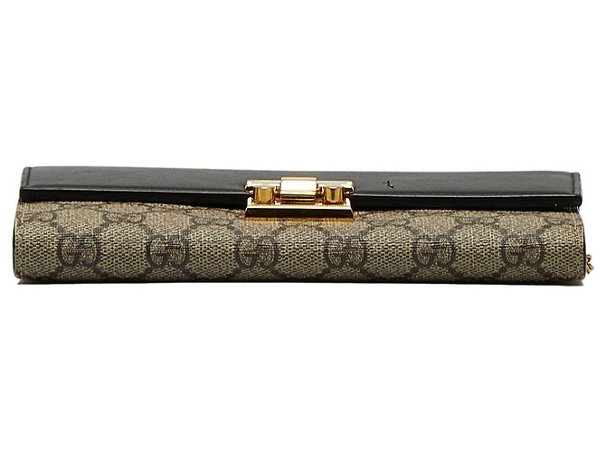Padlock Cartera Gucci Marrón GG Supreme Candado Con Cadena - vista 4