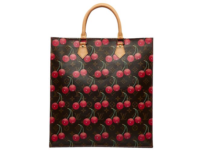 Louis Vuitton Marrone x Takashi Murakami Monogram Cerises Sac Plat - vista 3