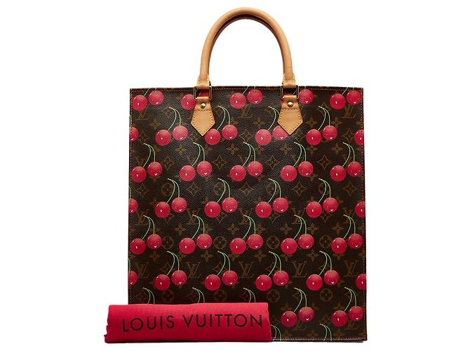 Louis Vuitton Marrone x Takashi Murakami Monogram Cerises Sac Plat - vista 9
