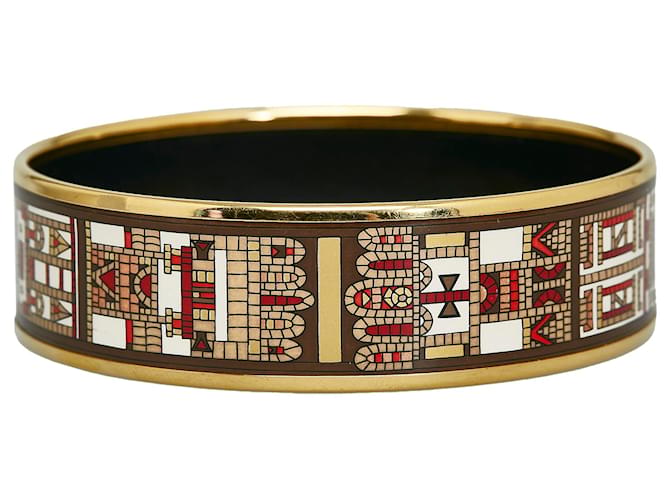 Hermès Hermes Gold breiter Emaille-Armreif Golden - Ansicht 3