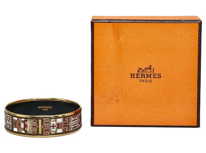 Hermès Hermes Gold breiter Emaille-Armreif Golden - Ansicht 6