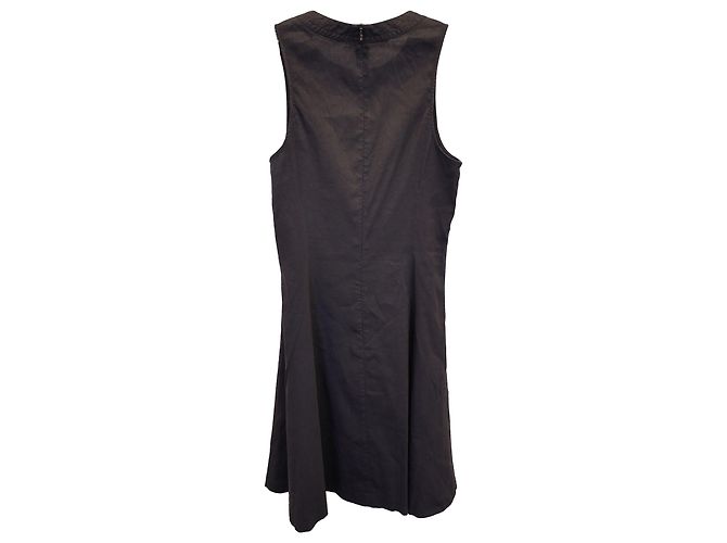 Vestido tubo sin mangas Theory de lino negro - vista 2