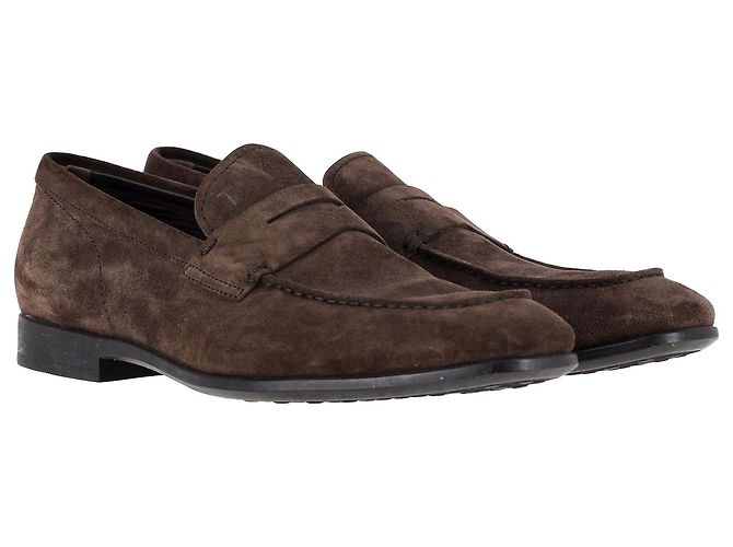 Mocassini Tod's in camoscio marrone - vista 2