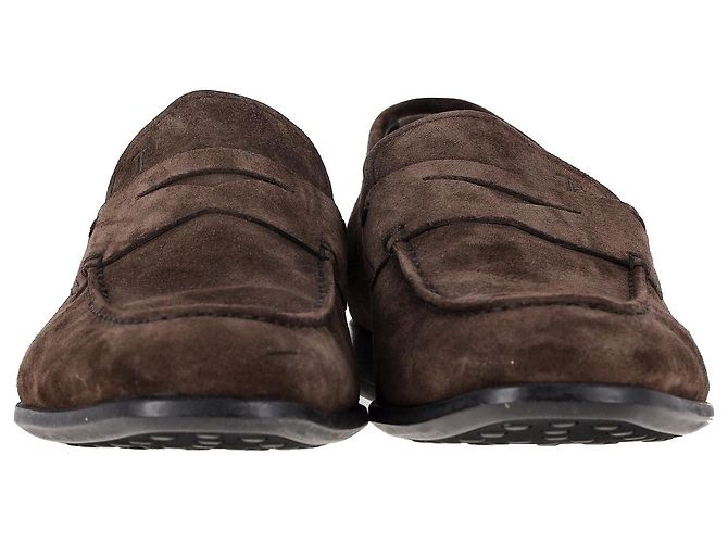 Mocassini Tod's in camoscio marrone - vista 4