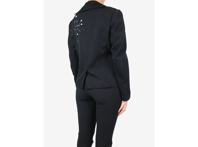 Y'S Schwarzer Broderie-Anglaise-Blazer – Markengröße 2 - Ansicht 2