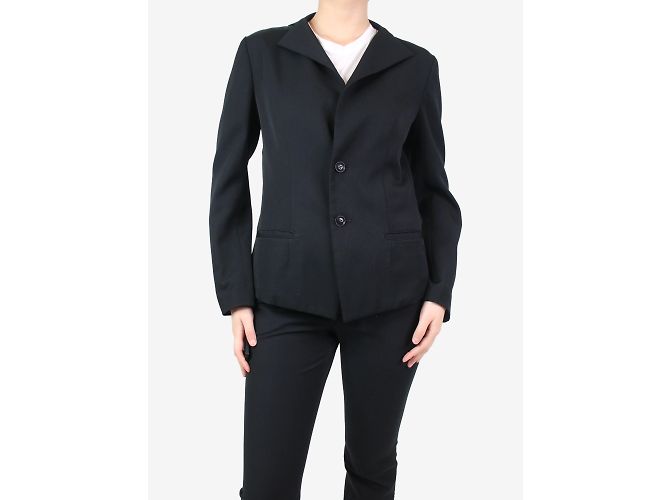 Y'S Schwarzer Broderie-Anglaise-Blazer – Markengröße 2 - Ansicht 3