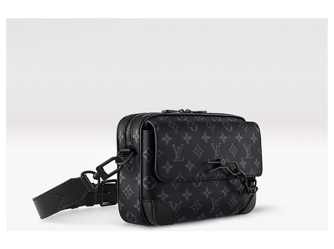 Louis Vuitton Steamer Messenger Monogramma Eclipse Grigio - vista 3