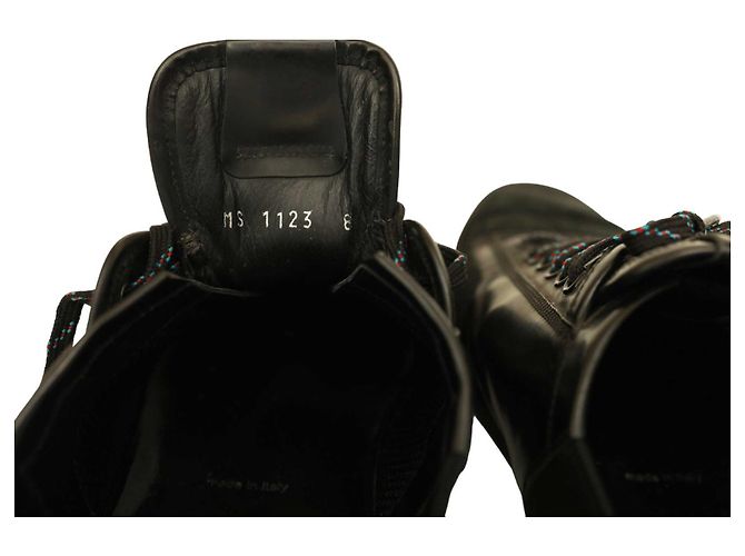 Louis Vuitton Scarpe da ginnastica da uomo in pelle nera e pelle scamosciata, scarpe da ginnastica stringate 8 Nero - vista 11