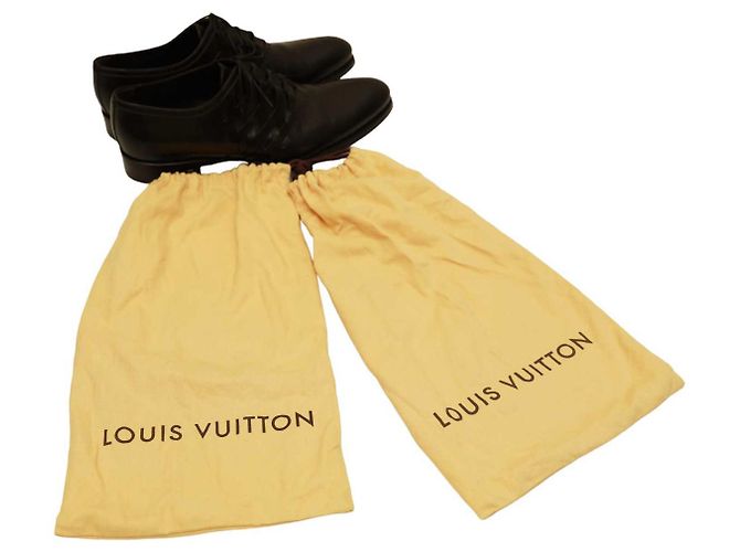 Louis Vuitton Scarpe eleganti stringate stringate da uomo in pelle nera con lati intrecciati 8 Nero - vista 10