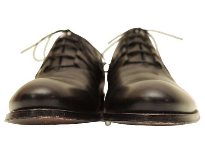 Louis Vuitton Scarpe eleganti stringate stringate da uomo in pelle nera con lati intrecciati 8 Nero - vista 2