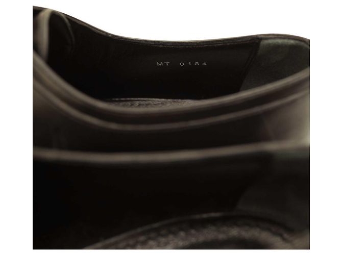 Louis Vuitton Scarpe eleganti stringate stringate da uomo in pelle nera con lati intrecciati 8 Nero - vista 9