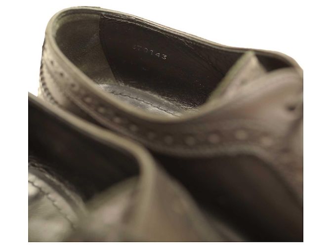 Sapatos masculinos Louis Vuitton de couro preto Brogues Oxfords com cadarço 8 - vista 10