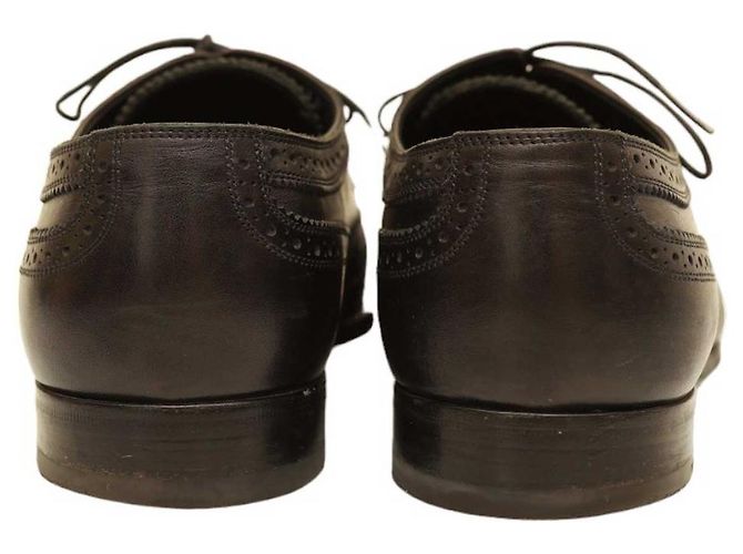 Sapatos masculinos Louis Vuitton de couro preto Brogues Oxfords com cadarço 8 - vista 3