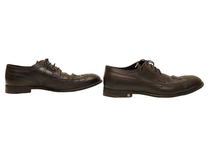 Sapatos masculinos Louis Vuitton de couro preto Brogues Oxfords com cadarço 8 - vista 4