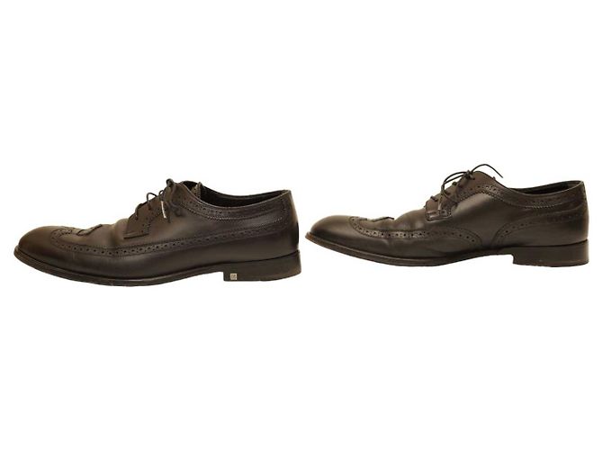 Sapatos masculinos Louis Vuitton de couro preto Brogues Oxfords com cadarço 8 - vista 5