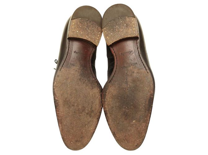Sapatos masculinos Louis Vuitton de couro preto Brogues Oxfords com cadarço 8 - vista 7