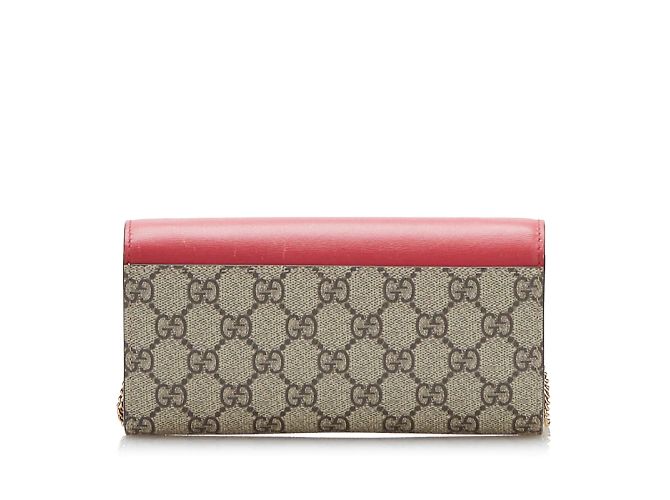 Padlock Gucci GG Supreme Vorhängeschloss-Geldbörse mit Kette - Ansicht 3
