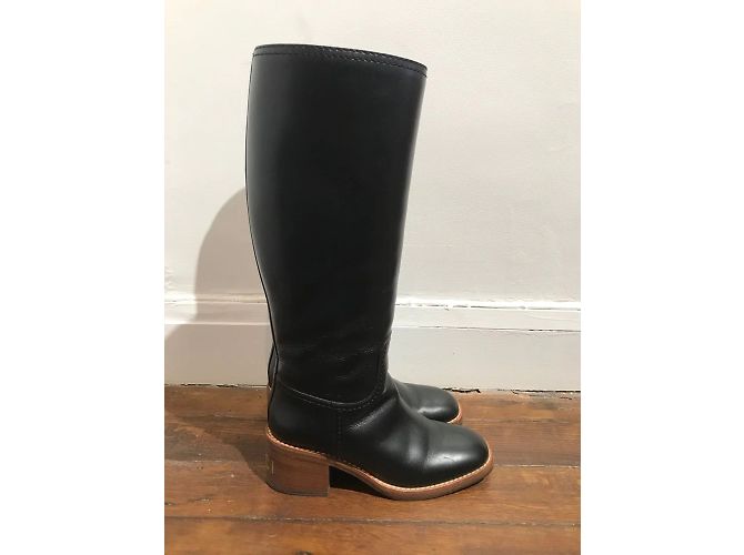 Botas GUCCI T.EU 38.5 Cuero Negro - vista 2
