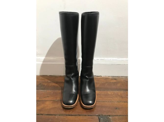 Botas GUCCI T.EU 38.5 Cuero Negro - vista 3