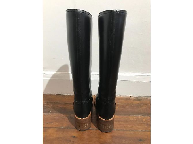 Botas GUCCI T.EU 38.5 Cuero Negro - vista 5
