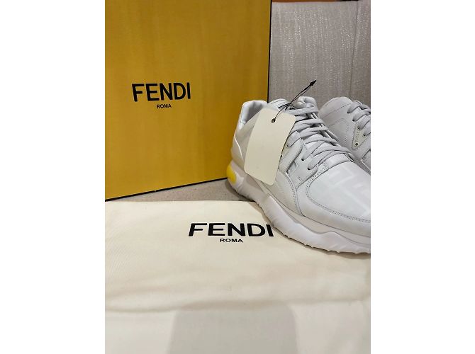 FENDI Trainer T.EU 40 Leder Weiß - Ansicht 7