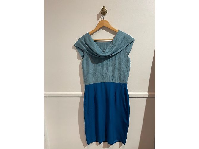 FENDI Kleider T.IT 44 Seide Blau - Ansicht 3