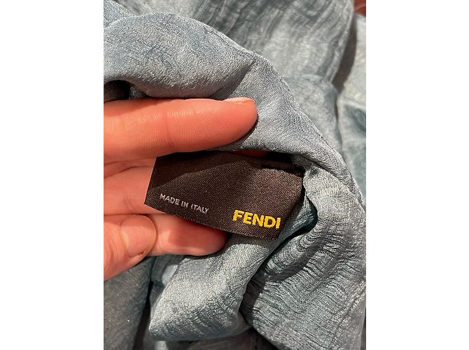 FENDI Kleider T.IT 44 Seide Blau - Ansicht 4