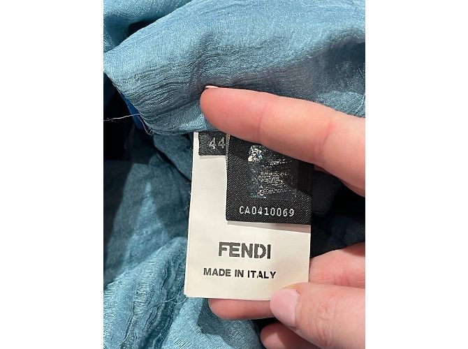 FENDI Kleider T.IT 44 Seide Blau - Ansicht 5