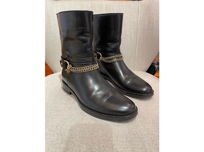 Botines LANVIN T.EU 39 Cuero Negro - vista 4