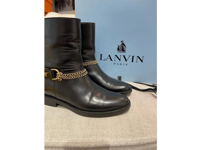 Botines LANVIN T.EU 39 Cuero Negro - vista 8
