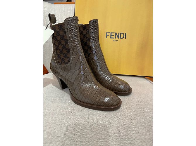 FENDI Stiefeletten T.EU 40 Leder Braun - Ansicht 7