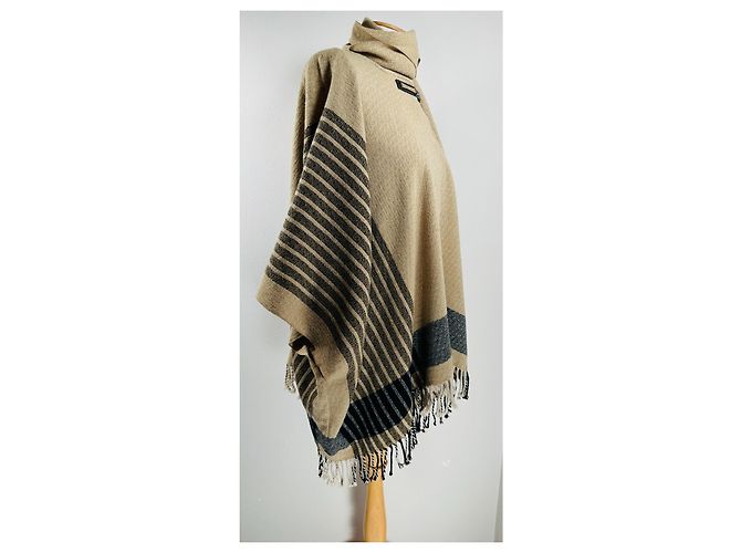 Patrizia Pepe Abrigo de Punto Estilo Poncho Lana Multicolor - vista 4