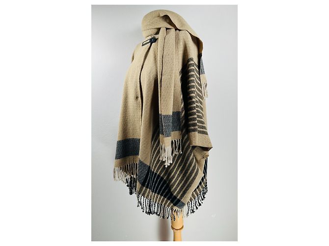 Patrizia Pepe Abrigo de Punto Estilo Poncho Lana Multicolor - vista 5