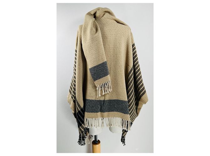Patrizia Pepe Abrigo de Punto Estilo Poncho Lana Multicolor - vista 6