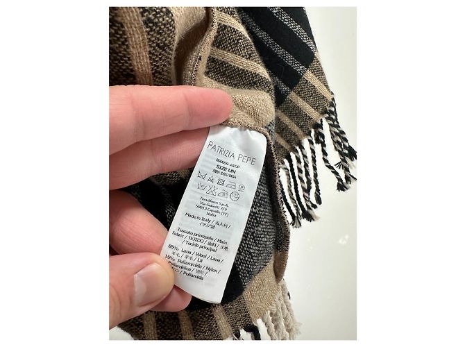 Patrizia Pepe Abrigo de Punto Estilo Poncho Lana Multicolor - vista 8