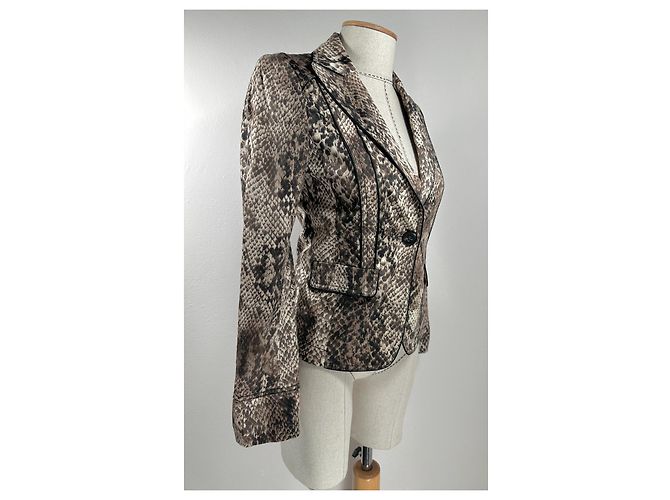 Blazer Luisa Cerano Estampado Piel de Serpiente Algodón Multicolor - vista 2
